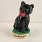 Manor Ware Black Cat Figure Souvenir Southampton England UK Green eyes Pottery