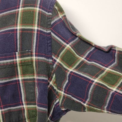 Timberland Men’s Medium Plaid Flannel Shirt Green BlueTimberland Button Down