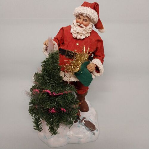 Santa's Christmas Glow Figurine Fiber Optic Clothtique Possible Dreams 15103 Box