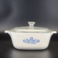 Corning Ware Blue Cornflower 1.5 Qt Casserole Dish P-1 1/2-B w Clear Glass Lid