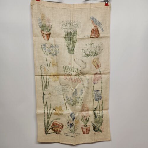 Wert by Hand Linen Tea Hand Towel Spring Garden Poem Wordsworth 30 x 17" England