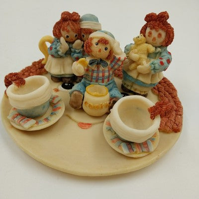Popular Imports Mini Tea Set Raggedy Ann Style USA 1994 Collectible 5.25"