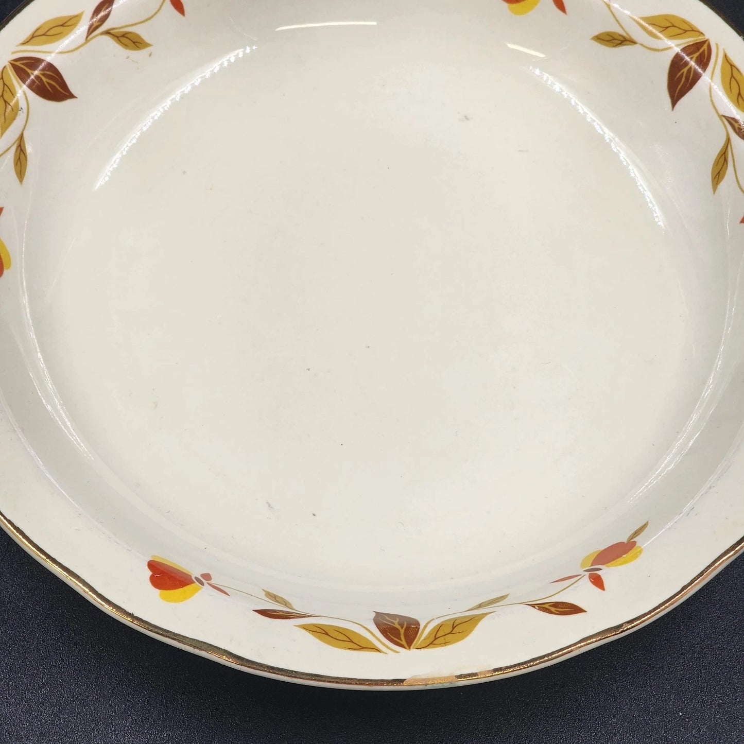 Autumn Leaf Rim Soup Bowl 8.5" Hall's Superior Jewel Tea MCM Dinnerware Vintage