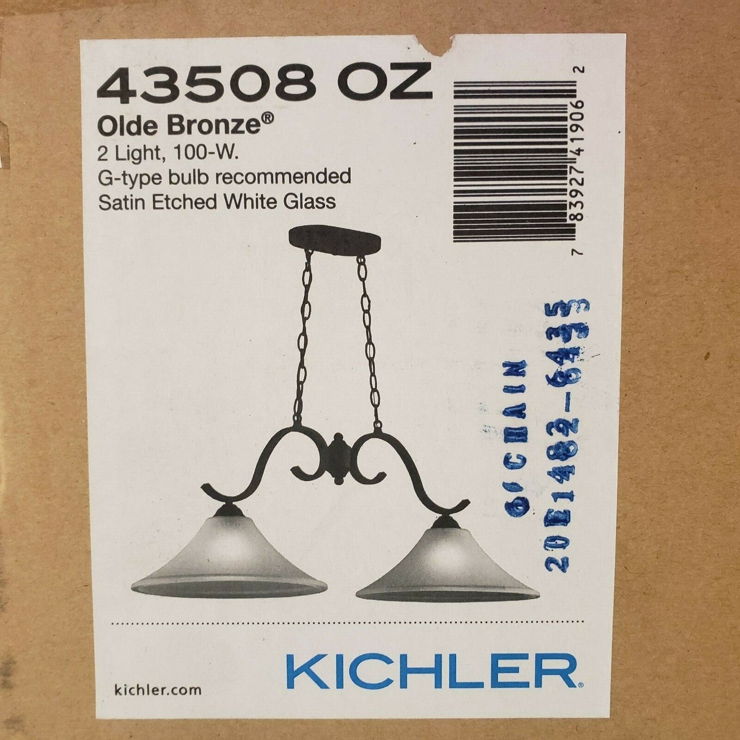 Kichler Keiran 2-Light Island Light Olde Bronze Kitchen Dining Room Chandelier