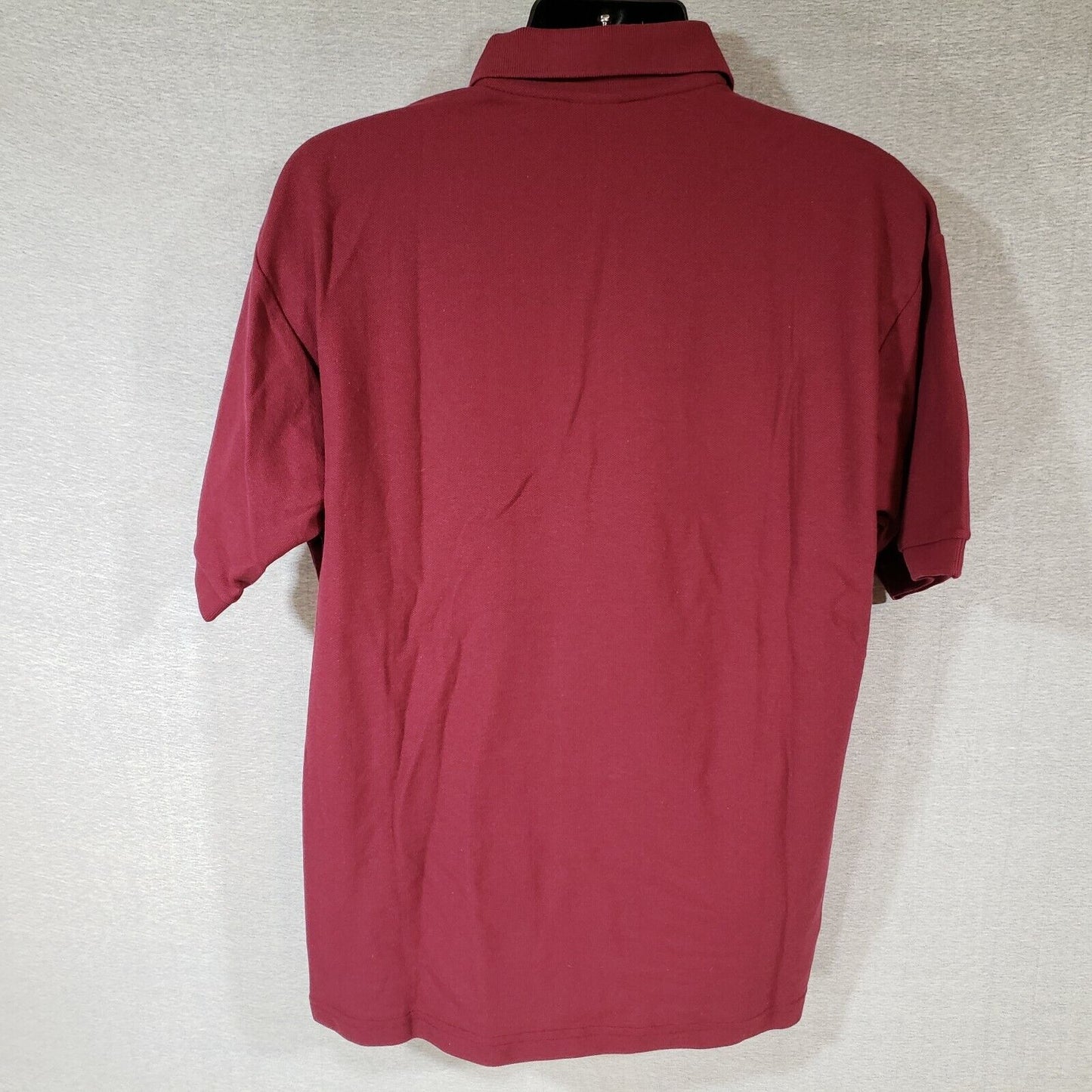 Burgundy 3 Button Polo Shirt Large Fame Fabrics 6.2 oz 50-50 Poly Cotton T100