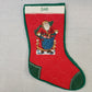 Christmas Stockings Santa Designs Quilted Mom & Dad Monogrammed Red & Green Vtg