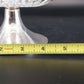 Heavy Glass Thumbprint Candy Dish Compote w Lid Silver Metal Base 7" Vintage