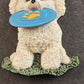 Bichon Frise Refrigerator Magnet Frisbee Catching Dog Figurine Willabee Ward MBI