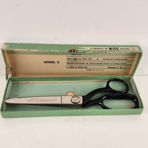 Wiss Pinking Shears Sewing Scissors Model CB9 Original Box 9" Long Vintage