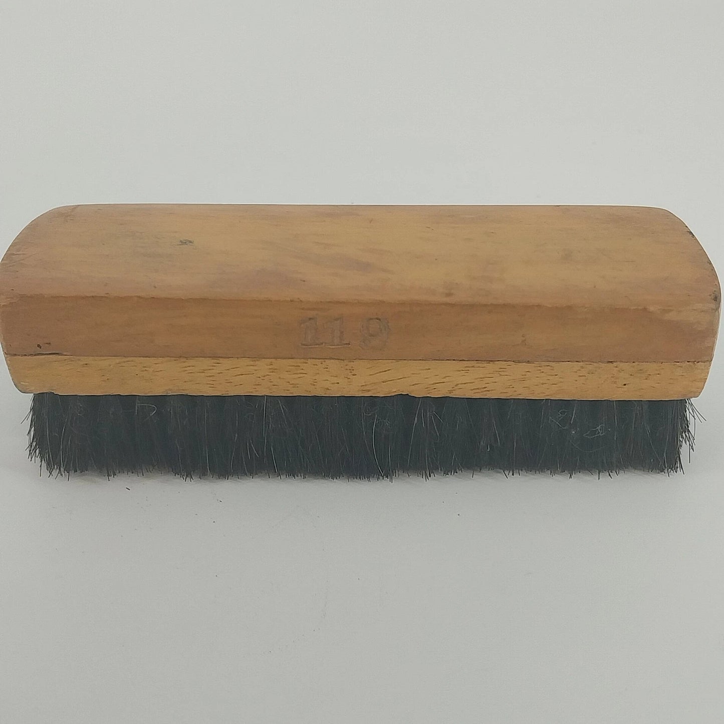Wooden Shoe Polish Brush Black Bristles 119 Boot Shine Cleaner Vintage