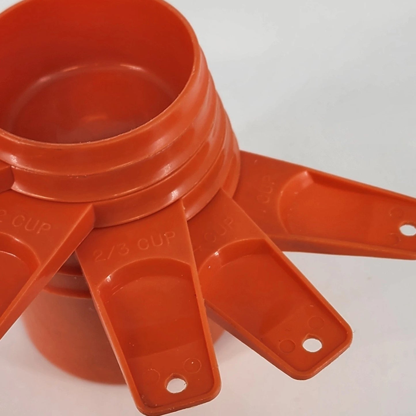 Tupperware Harvest Orange Measuring Cups Set 6 Complete 1970s MCM Retro Kitchen