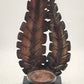 Metal Fern Floral Leaf Candle Holder Brown Holds Large 4" Pillar 19.5" Decor