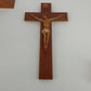 Hand Carved Catholic Sick Call Crucifix Holy Water Candles Wall Cross 2-Piece
