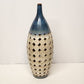 Hand Thrown Lattice Dry Flower Vase Centerpiece Glazed Ceramic Vintage 17½" Tall