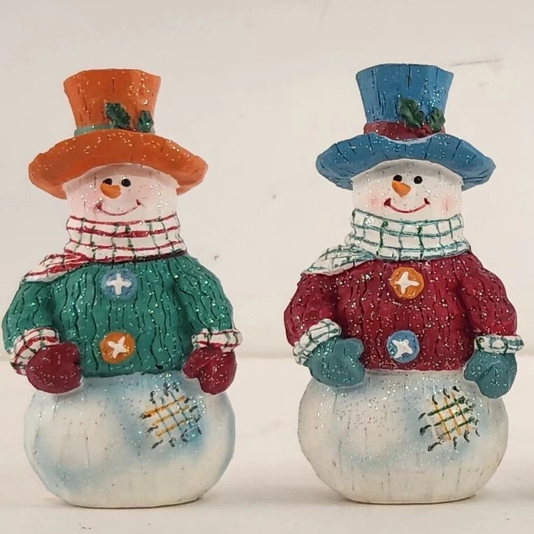 Avon Snowman Spelling Blocks 2003 Christmas Set of 8 JOY NOEL HOLY HOPE Ceramic