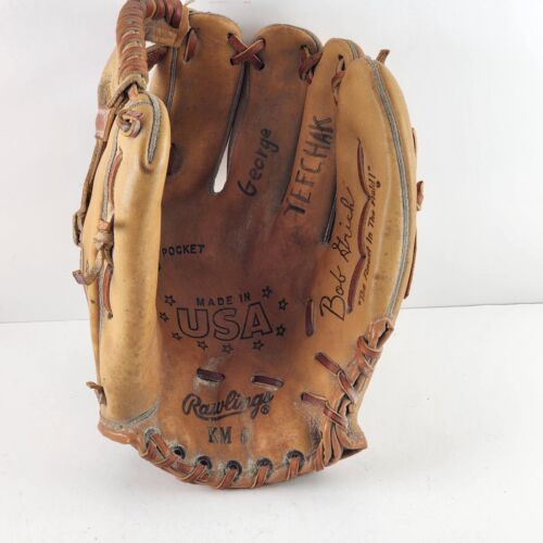 Rawlings KM6 Bob Grich Baseball Infield Glove RHT 11" Size Made in USA Vintage