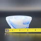 Akro Agate Blue & White Swirl Slag Glass Three Footed Bowl Marbled Cup 3.5" Vtg