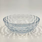Vintage Anchor Hocking Sapphire Blue Bubble Glass Serving Bowl – 8" Round Clear-Shaded Crystal – Mid-Century Textured Decorative Dish
