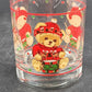 Vintage Tienshan Theodore Country Bear Christmas Glasses – Set of 4 Double Old Fashioned Tumblers – Holiday Barware – 4.25” Tall
