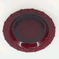 Avon Cape Cod Ruby Red Glass Bowl Pie Plate Roman Rosette Pattern Collectible