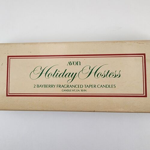 AVON Holiday Hostess 2 Bayberry Fragranced 10" Taper Candles NOS In Box
