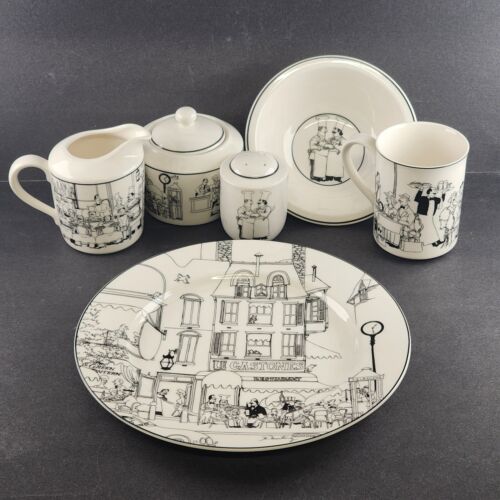 Le Restaurant by Epoch China Dining Components Black White Restaurant Drawings