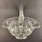 Banana Brides Basket Bulls Eye Bubble Dot Circle Handle Glass Clear 11 x 6 x 10"