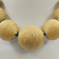 Plunder Design Boho Wood & Cord Wrapped Chunky Beaded Necklace Statement Jewelry