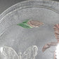 LE Smith 12.5" Clear Frosted Glass Plate Painted Iris & Butterfly Design Vtg