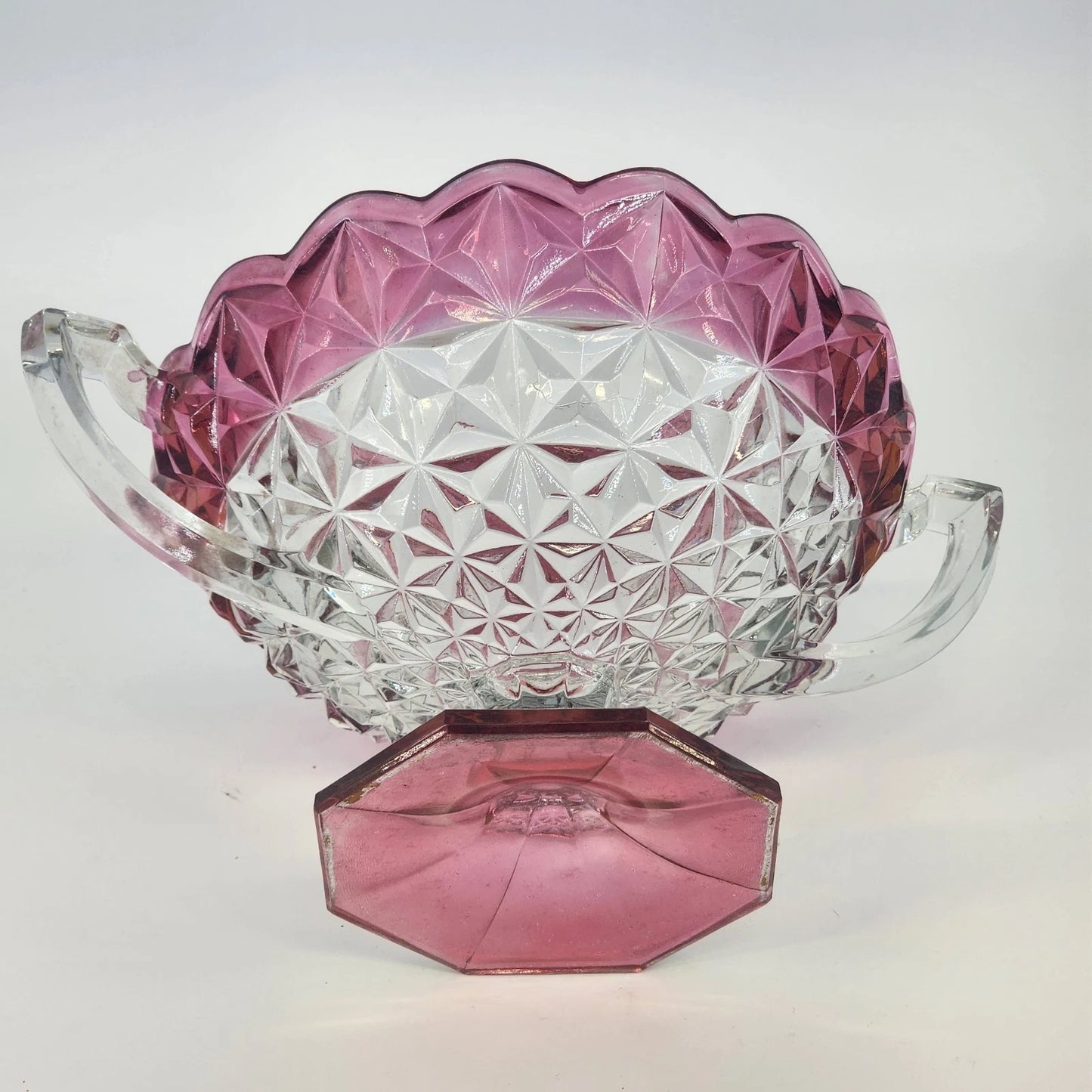 Tiffin Franciscan Williamsburg Cranberry Compote 2 Handle