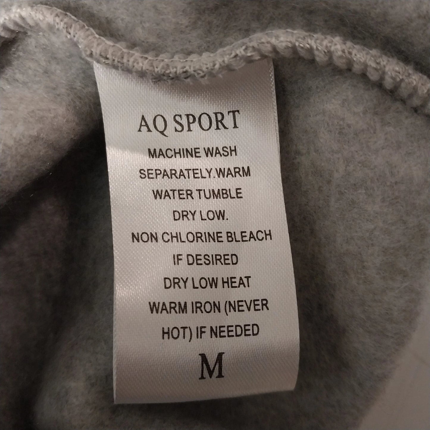 AQ Sport Gray Hooded Zipper Jacket Sweatshirt Size M Long Sleeve Ribbed Cuffs