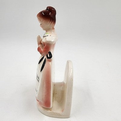 Mother in the Kitchen Prayer Lady Napkin Holder By Enesco 50s-60s Japan