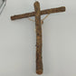 Jesus Christ Crucifix Rustic Tree Bark Wood Wall Cross 18" x 12.5" Vintage