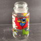 Sesame Street Cannister Characters Flying Airplanes Glass Container Lid Vintage