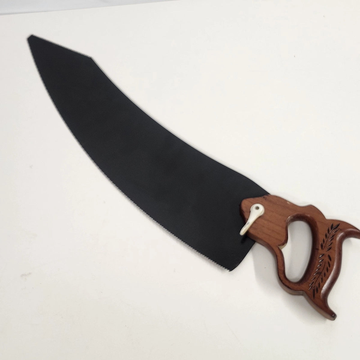 Flooring Floorboard Saw 18.25" Double Edge Blade Carved Wood Handle Vintage