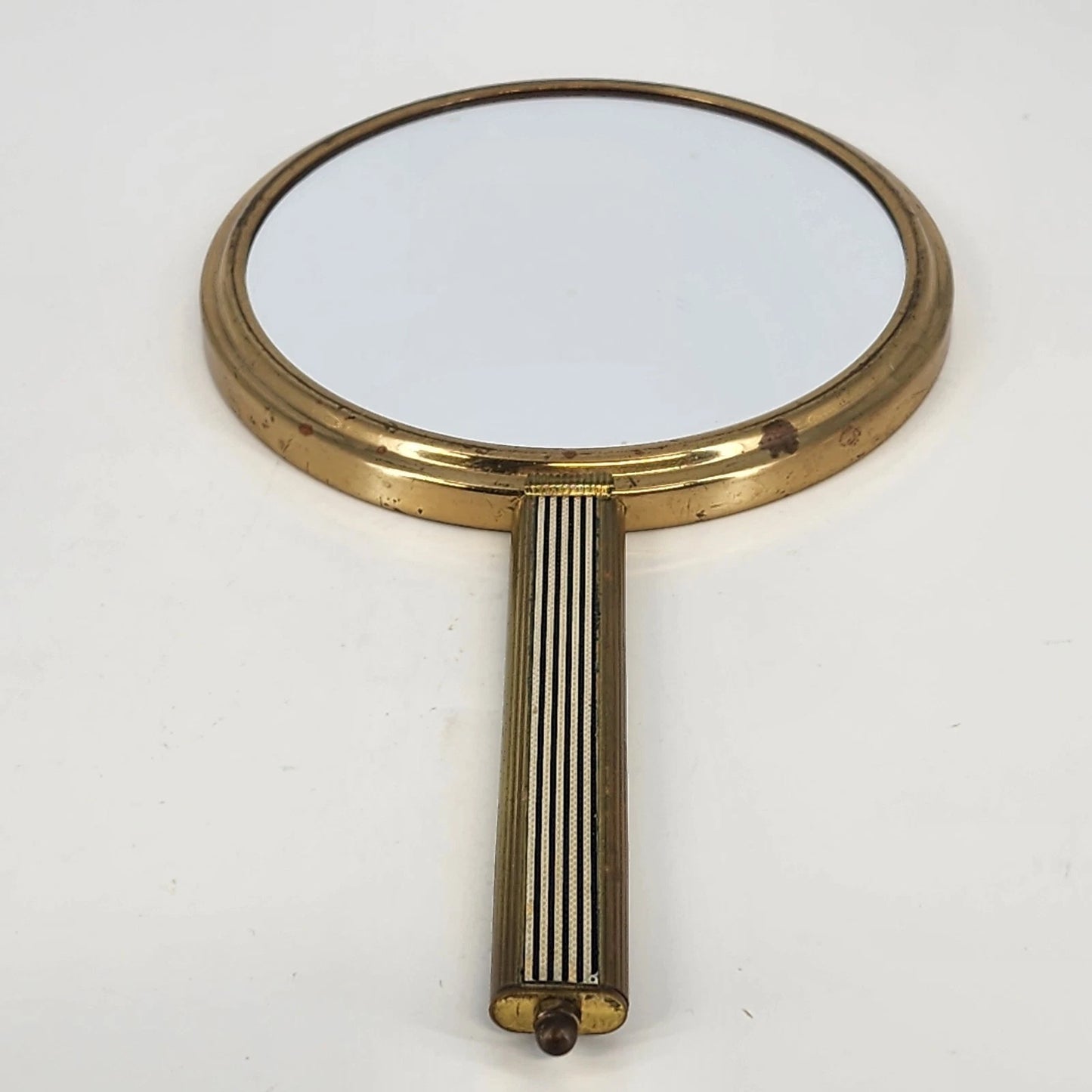 French Marie Antoinette Hand Mirror 1920s Double Sided 10in