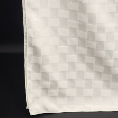 White Rectangle Tablecloth with Windowpane Checkered Striped Pattern 82" x 62"