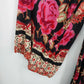 Angie Boho Floral Tunic Top Womens Medium Black Pink Rose