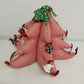 Large Fat Fabric Stuffed Christmas Tree Handmade Red Gingham Body Green Top Bows