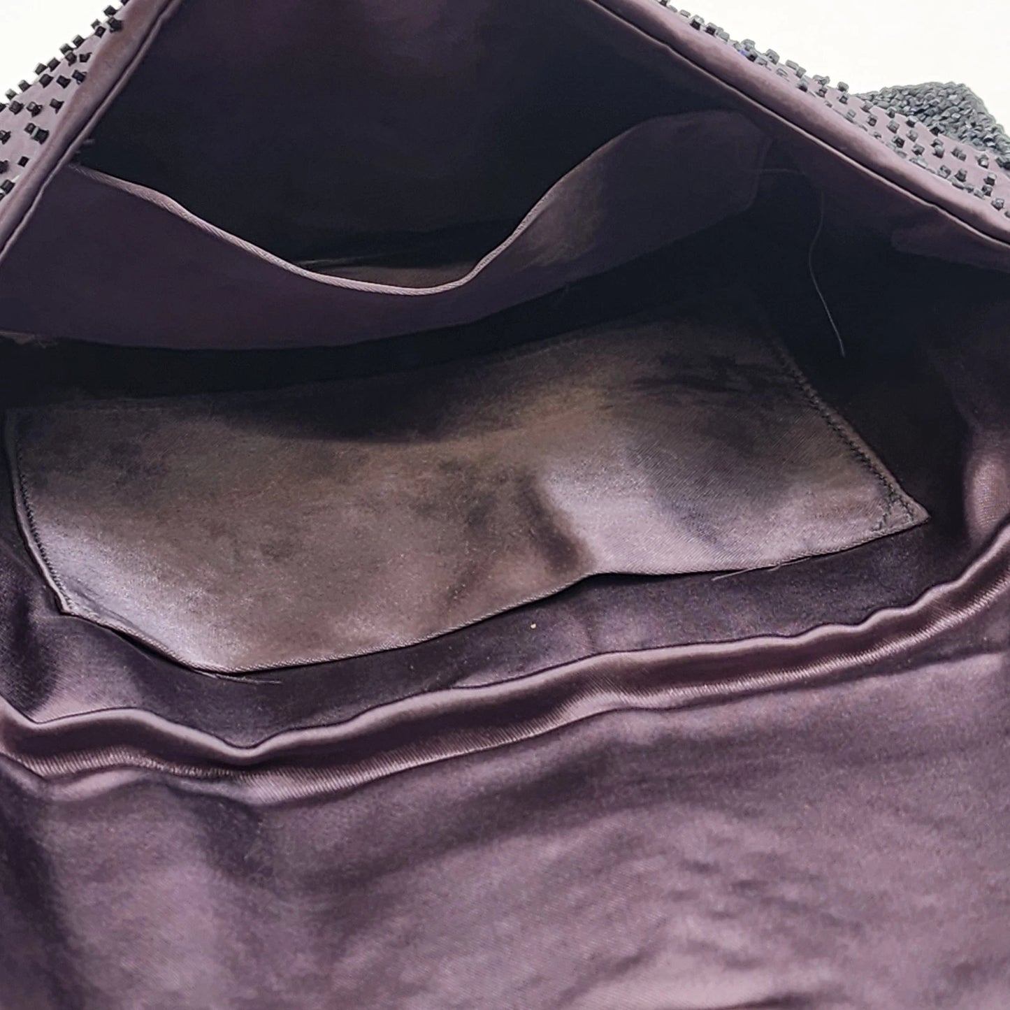 Black Beaded Clutch Purse Evening Set w Matching Eyeglass Holder Handmade Vtg