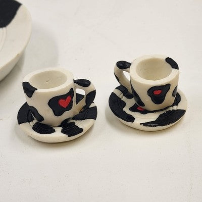 Dalmatian Dog Mini Tea Set Fire Station Theme w/ Box Vtg 1995