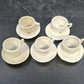 Miniature Tea Set Hand Made White Studio Porcelain Cups Saucers 2" 10pc Vintage