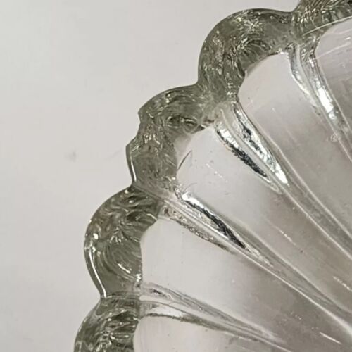 Clear Glass Deviled Egg Plate Dish Scalloped Rim Anchor Hocking 10 inch Vintage