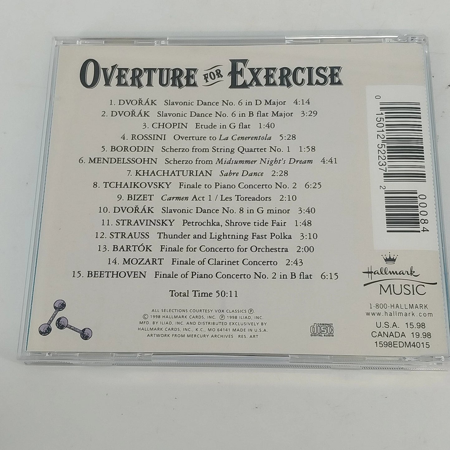 Hallmark Music Overture for Exercise CD 1998 Classical Workout Various Artists