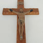 Jeweled Cross Co Shroud of Turin Wood Metal Crucifix 15" INRI Vintage