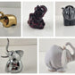 5 Small Elephant Various Figurines Red Stone Pewter Brass Precious Moments Vase