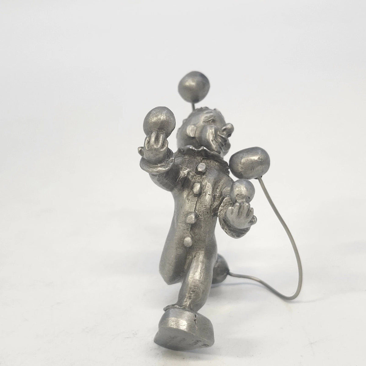 Rawcliffe Pewter Juggling Clown Figurine P Davis Wire Balls Silver Gray 1979 Vtg