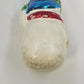 Snowman Blue Hat Red Scarf Hand Painted Blown Glass Christmas Ornament 5" Vtg