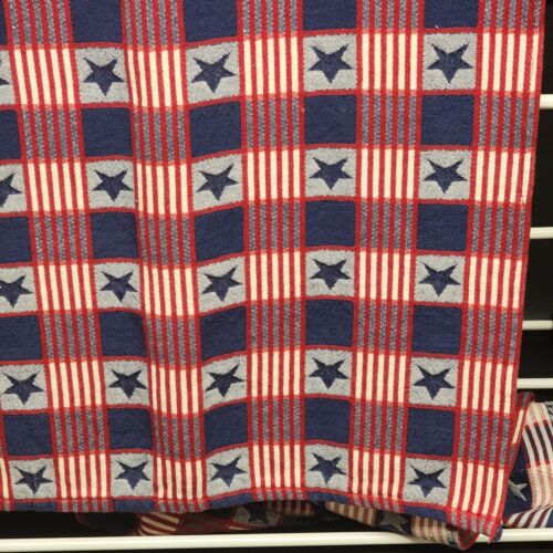 Red White and Blue Table Runner With Stars Design July 4th Themed 90 x 20 in