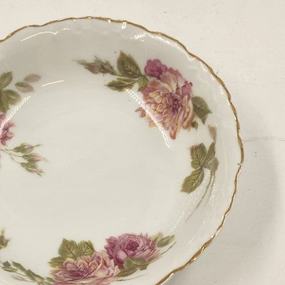 Rosenthal RC Monbijou Fruit Bowl Bavaria Pink Roses Gold Scalloped Edge